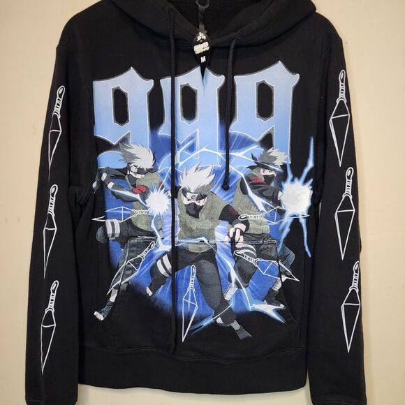 999 Club Naruto Shippuden Hoodie Sweatshirt Kakeshi Sensei Lightning Medium - Picture 4 of 12